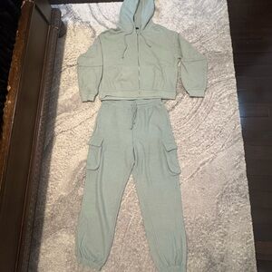 Forever 21 Sage Hooded Lounge Set